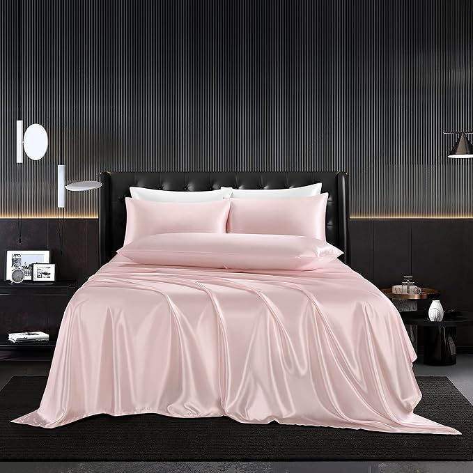 KIT 4 PIEZAS | CAMA LUJO DE SEDA EGIPCIA PURA DE MORERA.