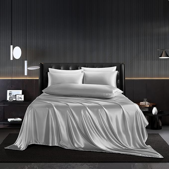 KIT 4 PIEZAS | CAMA LUJO DE SEDA EGIPCIA PURA DE MORERA.