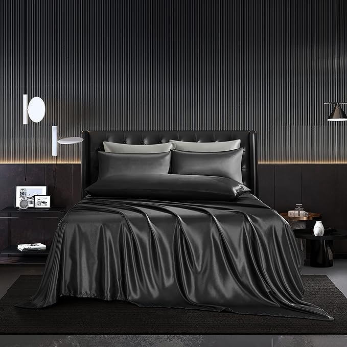 KIT 4 PIEZAS | CAMA LUJO DE SEDA EGIPCIA PURA DE MORERA.