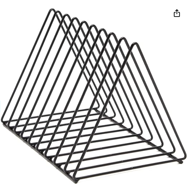 Paquete de 2 organizadores de almacenamiento de archivos triangulares de metal