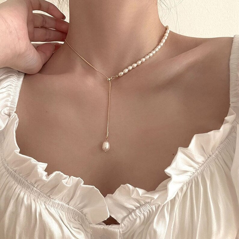 Collar Retrosueño Perlas Doradas