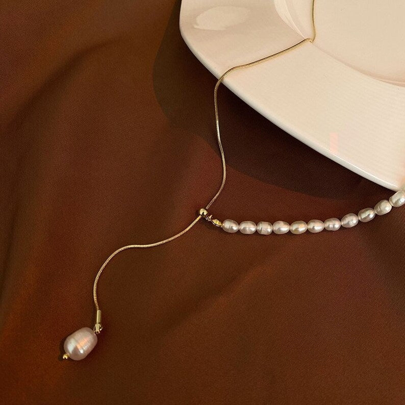 Collar Retrosueño Perlas Doradas