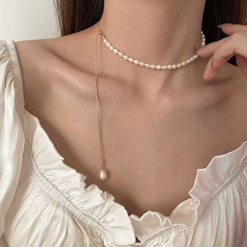 Collar Retrosueño Perlas Doradas