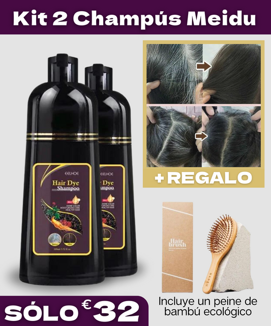 Champú 3 en 1 para Canas + Peine de bambú ecológico Regalo